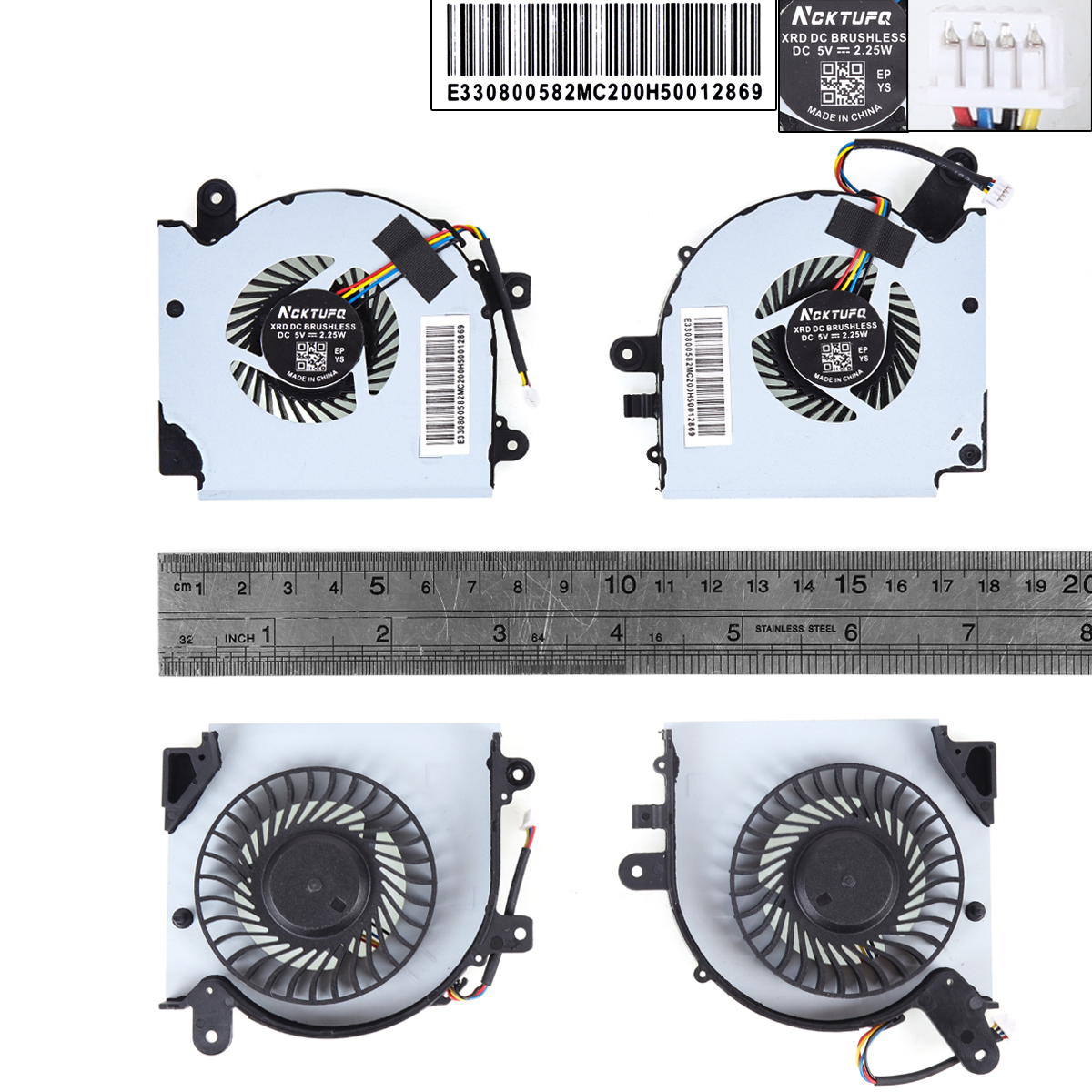 Picture of New Replacement CPU Cooling Fan For MSI GF75 MS-17F1 17F2 17F4 17F5 N415 N416 （L+R,High copy） N/A Layout